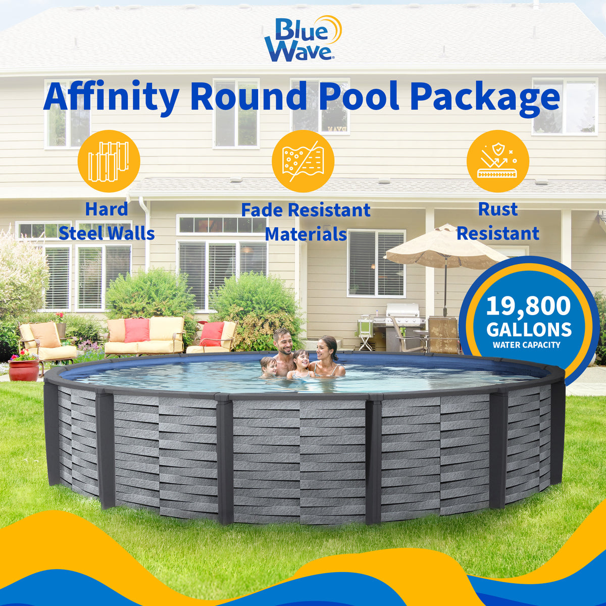 Affinity 30' Round above-ground pool package, feature detail (image 2)