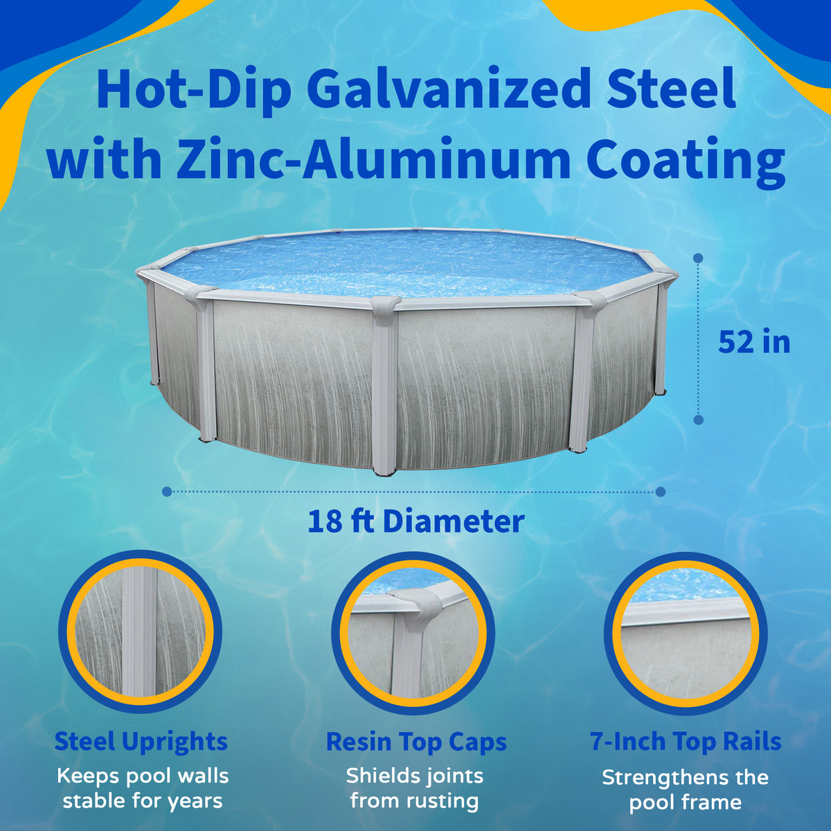 Martinique 18' Round above-ground pool package, feature detail (image 4)