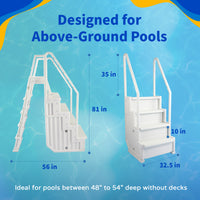 Easy Pool Step With Outside Ladder for Above Ground Pools, feature detail (image 3)