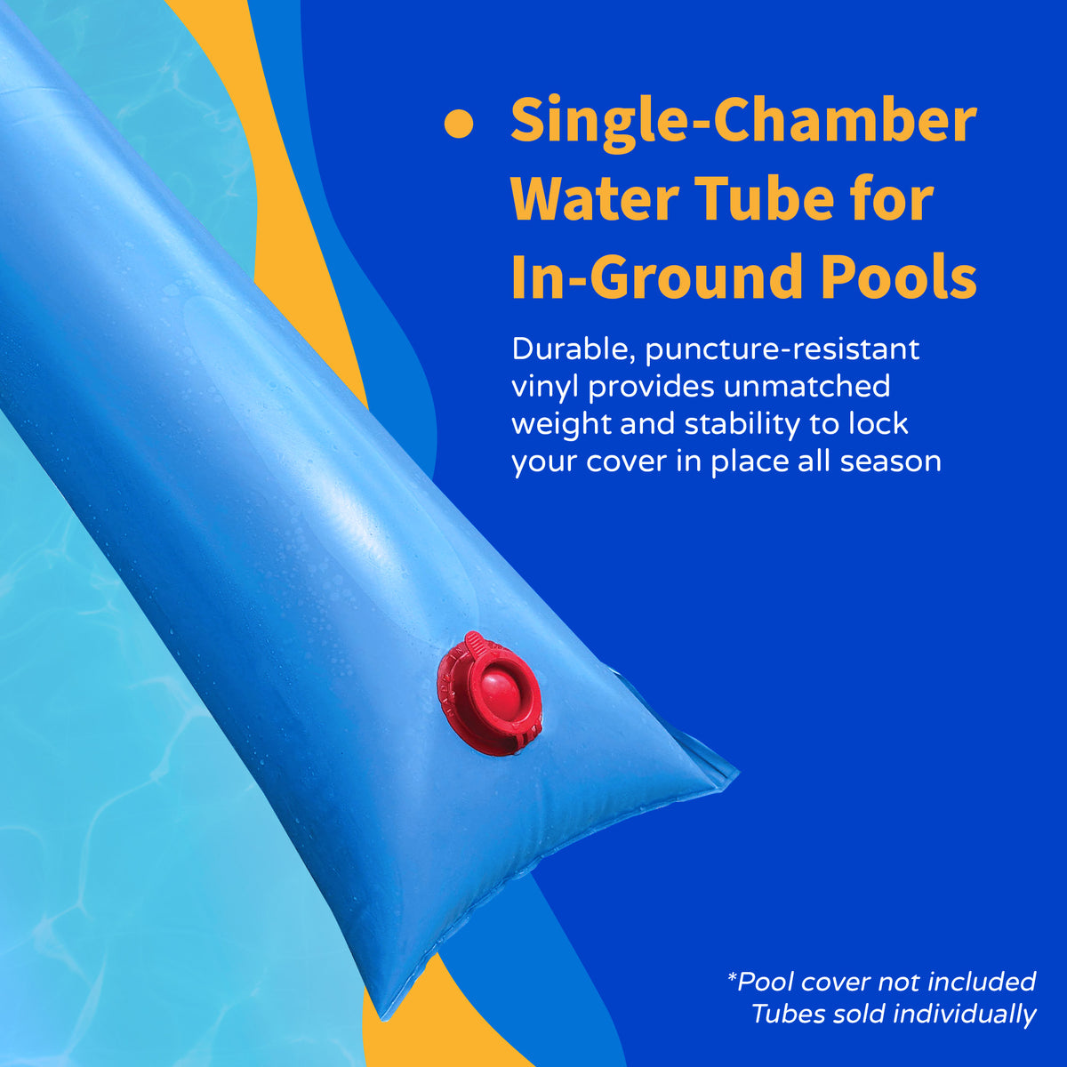 Blue Wave 8' Single Chamber Water Tube, Blue for In Ground Winter Covers, 10-Pack, feature detail (image 6)