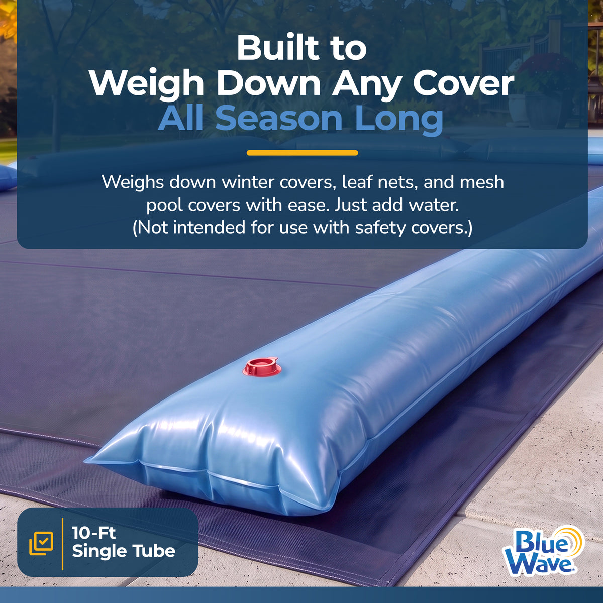 Blue Wave 10' Single Chamber Water Tube, Blue for In Ground Winter Covers, feature detail (image 2)