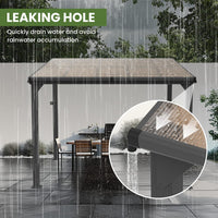 Pamapic Hardtop Lean to Gazebo with Polycarbonate Roof for patio, Deck