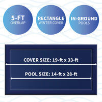 Arctic Armor 10-Year 14' x 28' In-Ground Solid Winter Pool Cover, Gray, 5' Overlap, product image (image 3)
