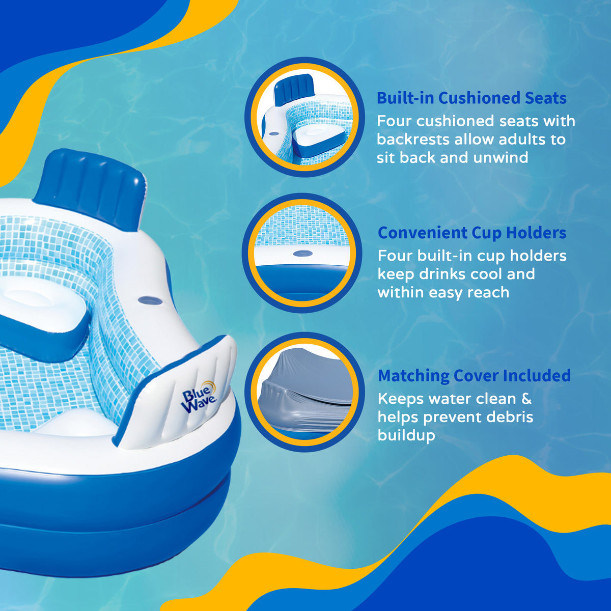 Blue Wave Premier inflatable pool, feature detail (image 5)