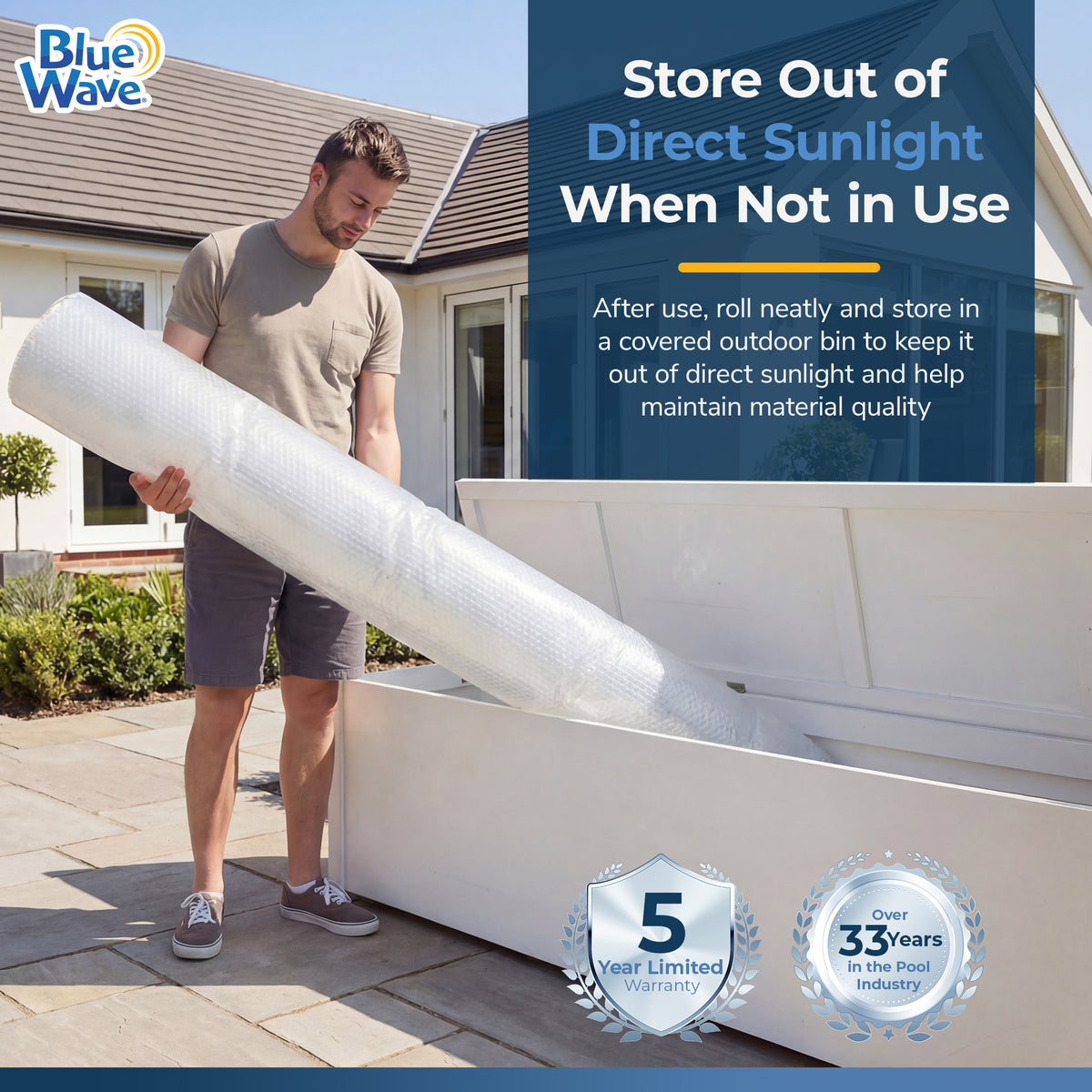 Blue Wave 15' Round 12 Mil Clear Solar Cover for Above Ground Pools, feature detail (image 7)