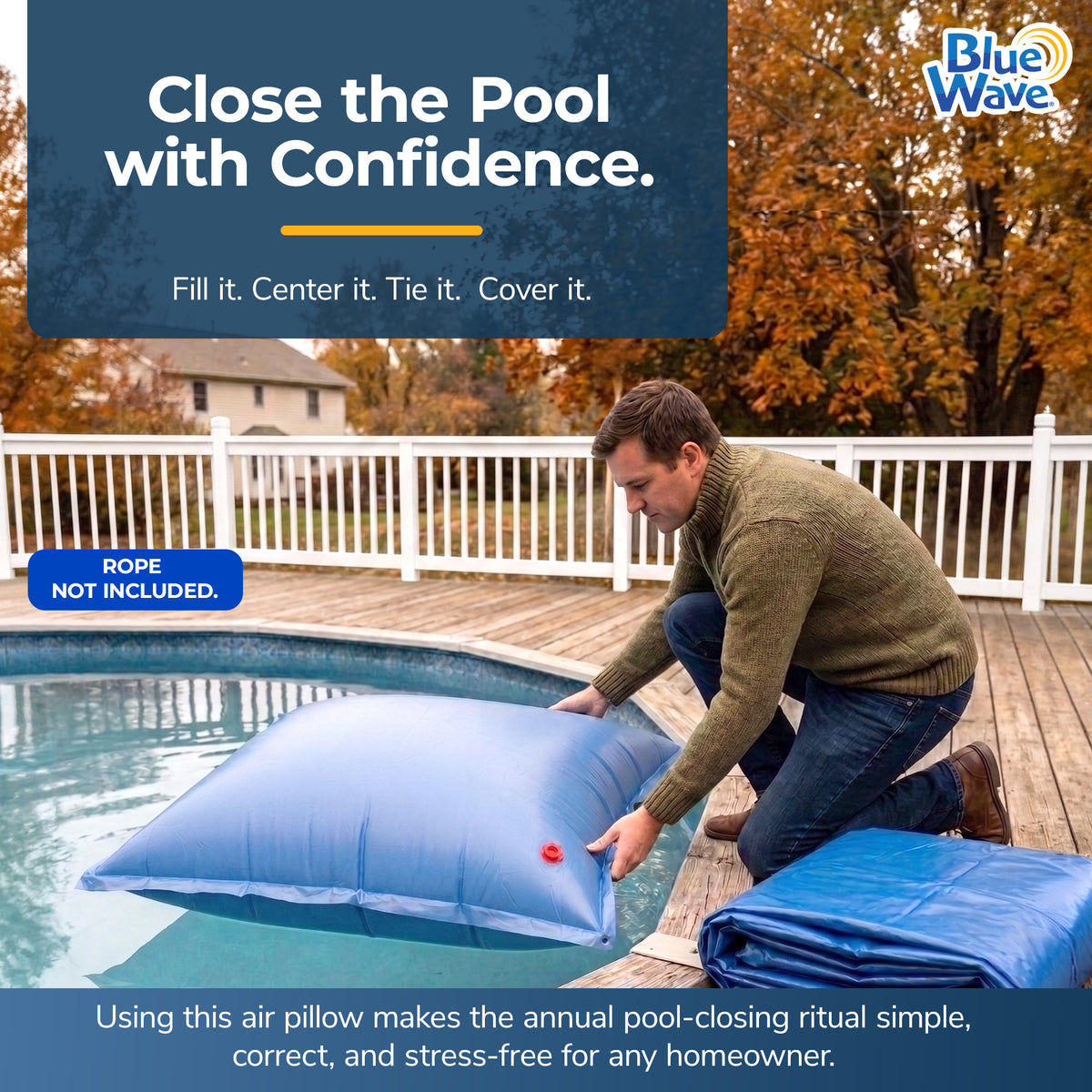 Blue Wave 4' x 4' Winter Air Pillow, Ice Equalizer for Above Ground Pools, feature detail (image 3)