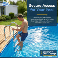 Standard Stainless Steel In-Pool Ladder for Above Ground Pools, feature detail (image 3)