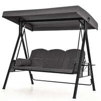 Pamapic 2-Seat Patio Swing Chair with Stand & Adjustable Canopy