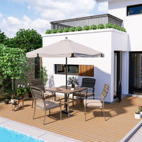 Pamapic Outdoor Dining Sets for 4 with Iron Frame &  Rattan Backrest