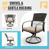 Pamapic Dining Table with 2 Swivel Chairs (7 Pieces)