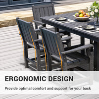 Pamapic HDPE Outdoor Dining Table and Chairs with Umbrella Hole