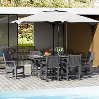 Pamapic HDPE Outdoor Dining Table and Chairs with Umbrella Hole