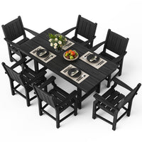 Pamapic HDPE Outdoor Dining Table and Chairs with Umbrella Hole