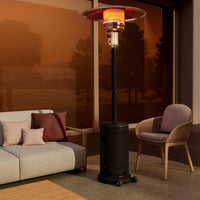 Pamapic 48000 BTU Propane Freestanding Patio Heater with Cover & Wheels for Outside Decks