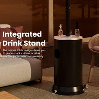 Pamapic 48,000 BTU Patio Heater Propane with Table Design & Wheels, Commercial & Residential