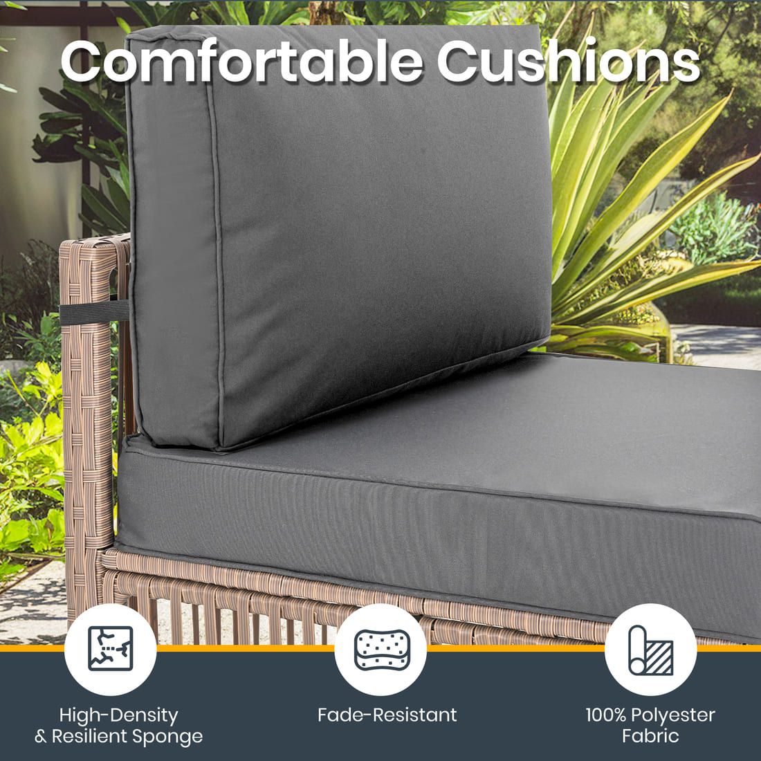 Pamapic Wicker Outdoor Sectional Sofa