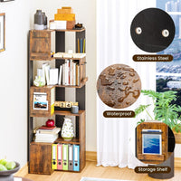 63" Tall Corner Shelf with L Shaped Storage Shelf & Anti-Tip Kit
