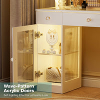 Makeup Vanity Desk with 12-Bulb Lighted Mirror