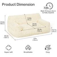 Pamapic 2-Seater Faux Fur Big Bean Bag Chair for Adult