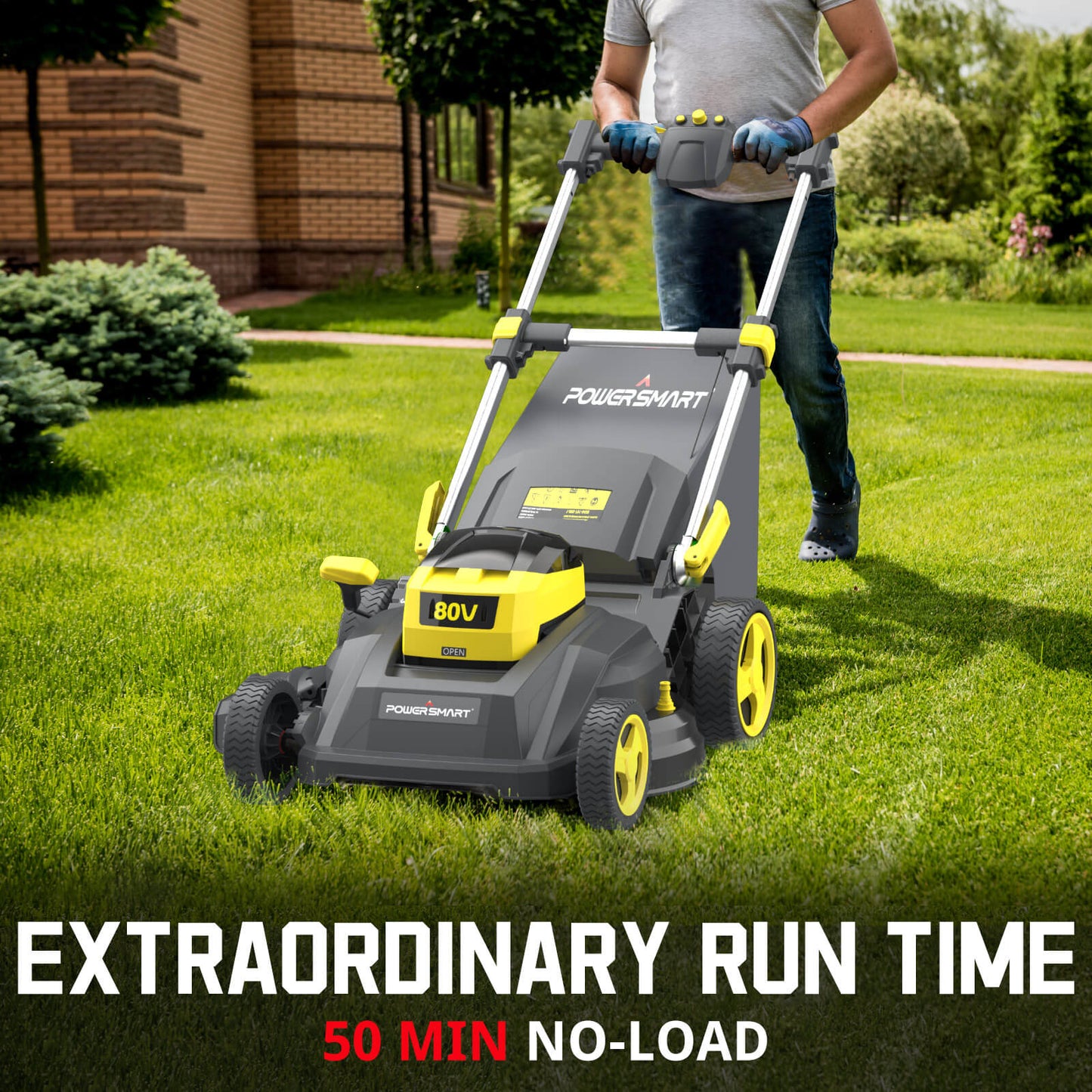 80V 26" Brushless Cordless Self-Propelled Lawn Mower w/ Battery & Charger PS76826