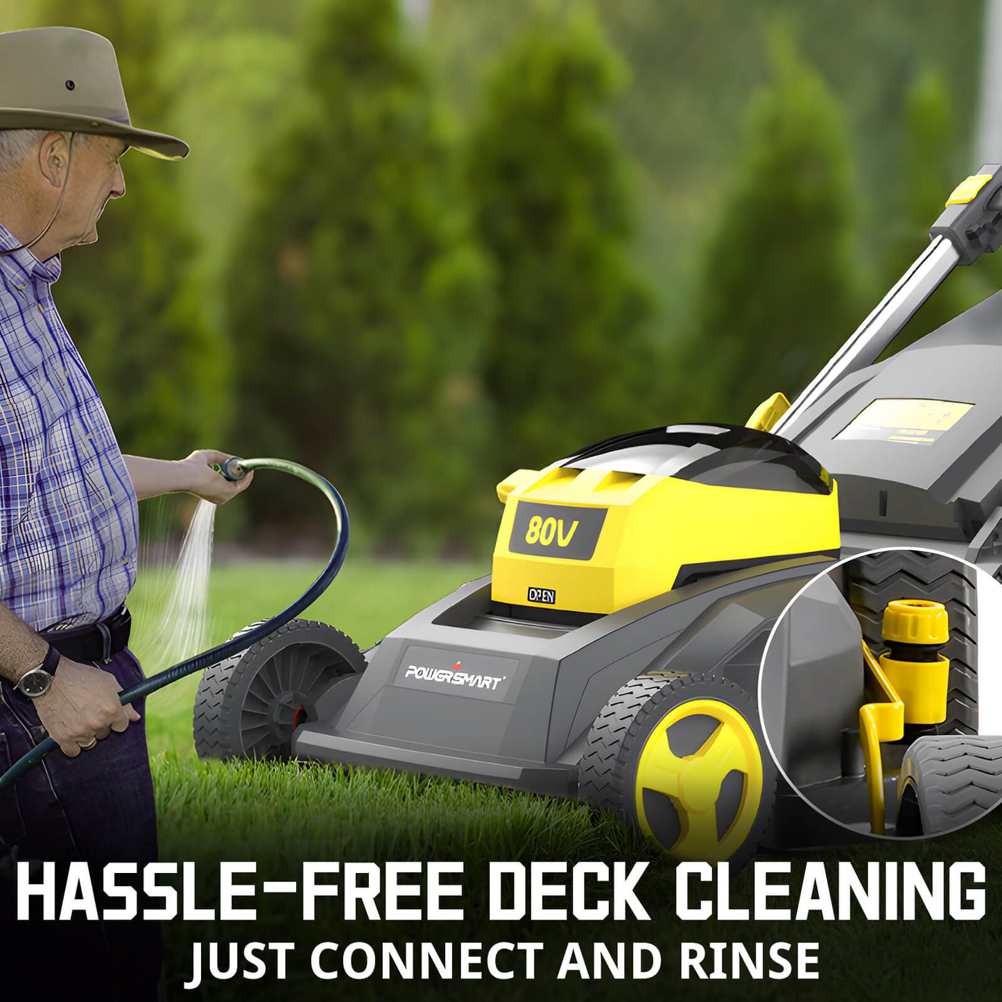 80V 26" Brushless Cordless Self-Propelled Lawn Mower w/ Battery & Charger PS76826