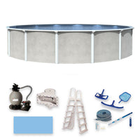27' Round Above-Ground Pool Package with 52" Steel Wall | Belize | 15-Year Warranty