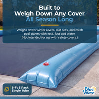 Blue Wave 8' Single Chamber Water Tube, Blue for In Ground Winter Covers, 5-Pack, feature detail (image 2)