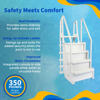 Easy Pool Step With Outside Ladder for Above Ground Pools, feature detail (image 5)