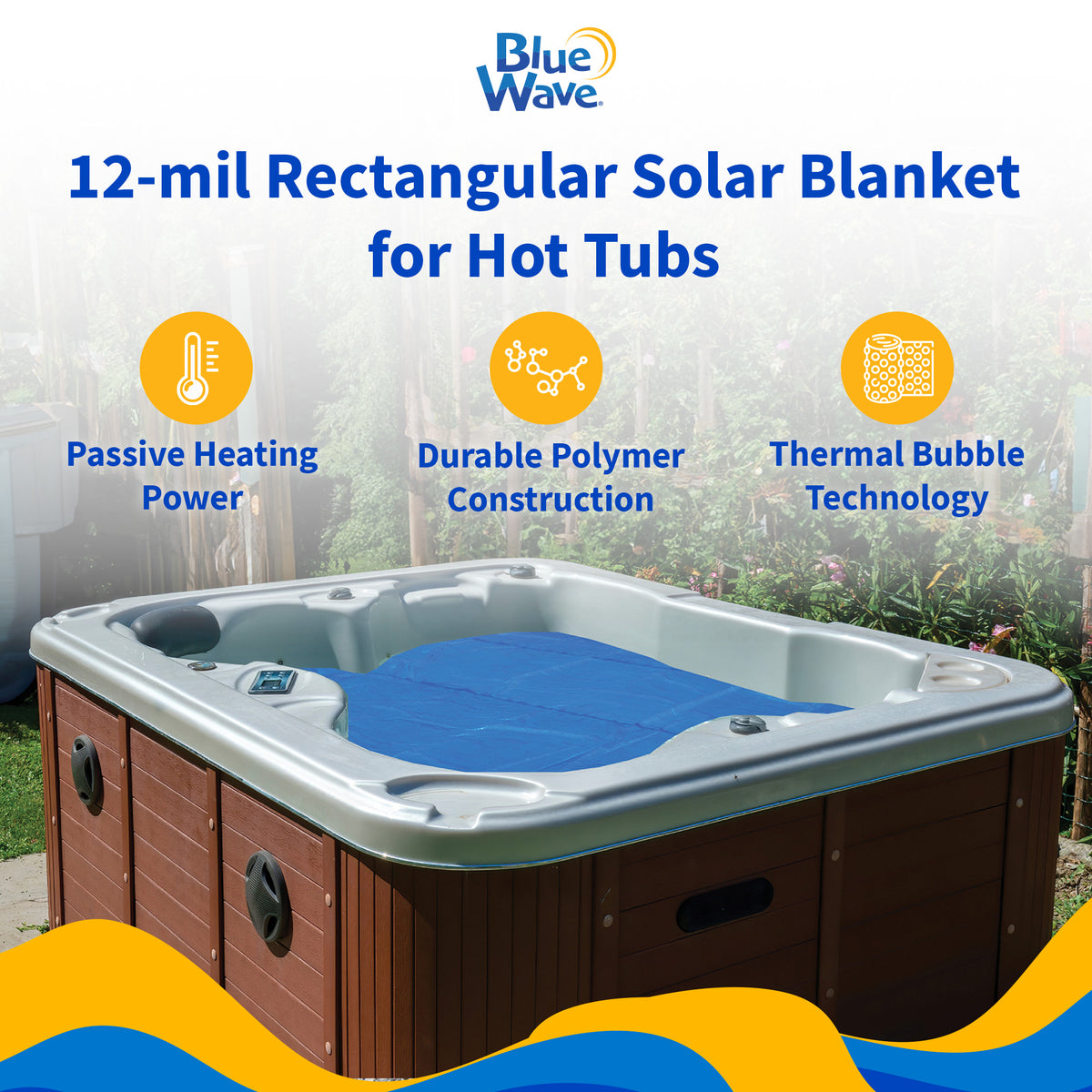 Blue Wave 8' x 7' 12 Mil Blue Solar Blanket for Hot Tubs & Spas, feature detail (image 2)