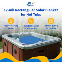 Blue Wave 8' x 7' 12 Mil Blue Solar Blanket for Hot Tubs & Spas, feature detail (image 2)