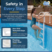 Aluminum/Resin In-Pool Ladder for Above Ground Pools, feature detail (image 4)