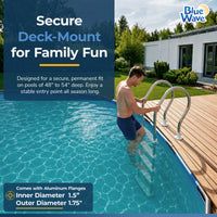 Stainless Steel Reverse Bend In-Pool Ladder for Above Ground Pools, feature detail (image 3)