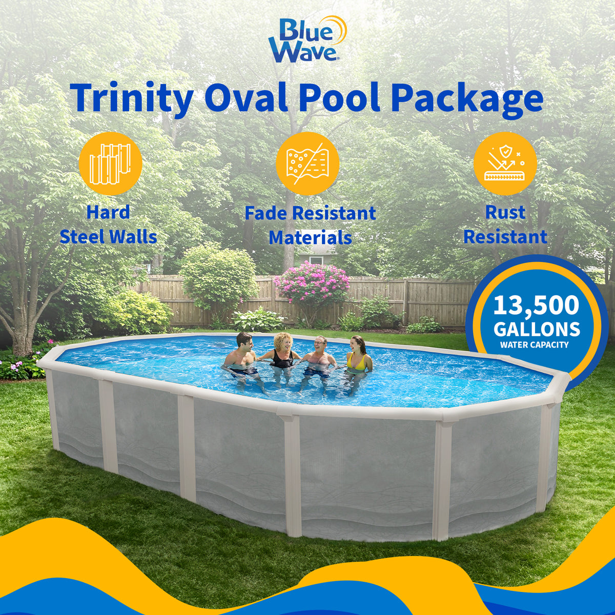 Trinity 33' x 18' Oval above-ground pool package, feature detail (image 2)