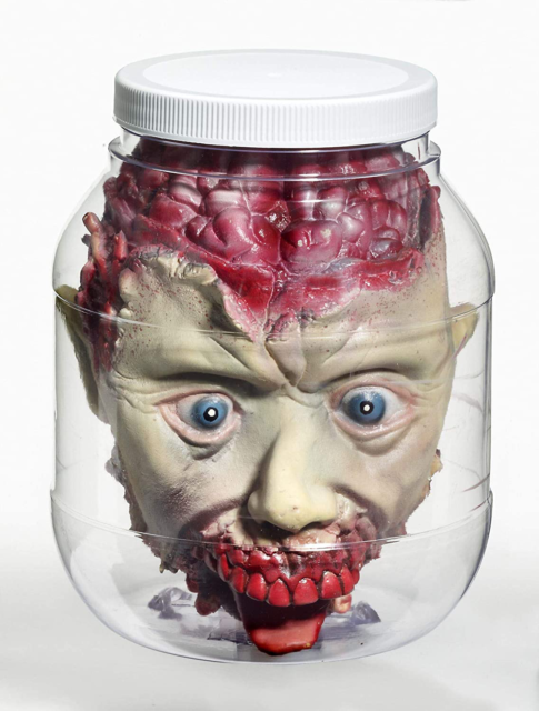 Head in Laboratory Jar Novelty Prop