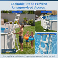 A-Frame Flip Up Ladder for Above Ground Pools, feature detail (image 3)
