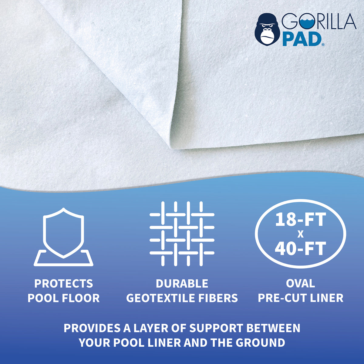 18-ft x 40-ft Oval Gorilla Pool Floor Padding, feature detail (image 2)
