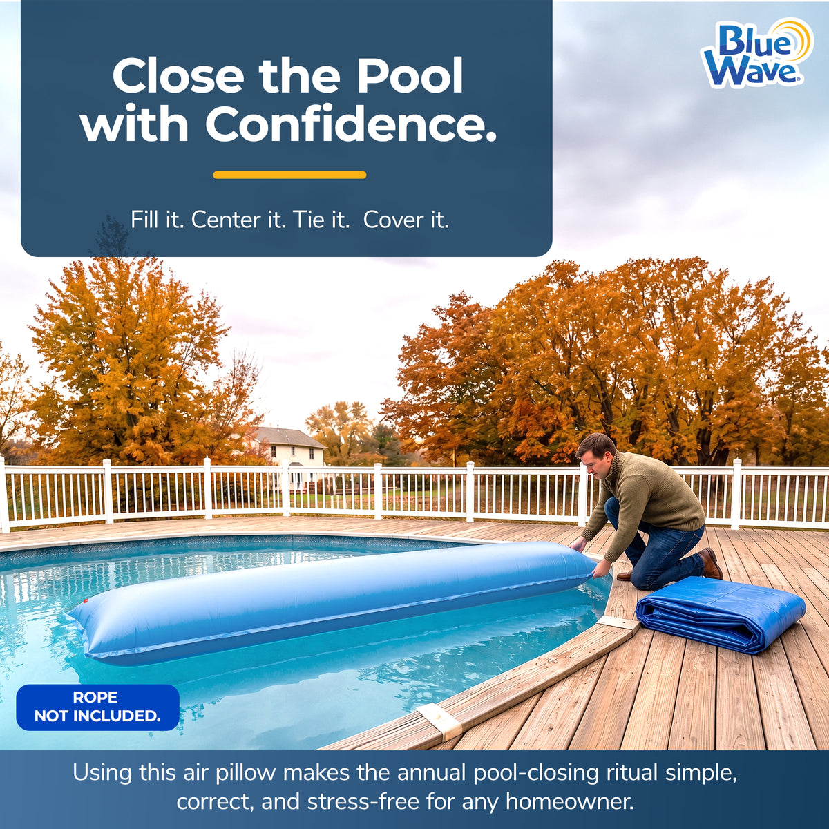 Blue Wave 4' x 15' Winter Air Pillow, Ice Equalizer for Above Ground Pools, feature detail (image 3)