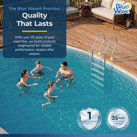 Stainless Steel Reverse Bend In-Pool Ladder for Above Ground Pools, feature detail (image 7)