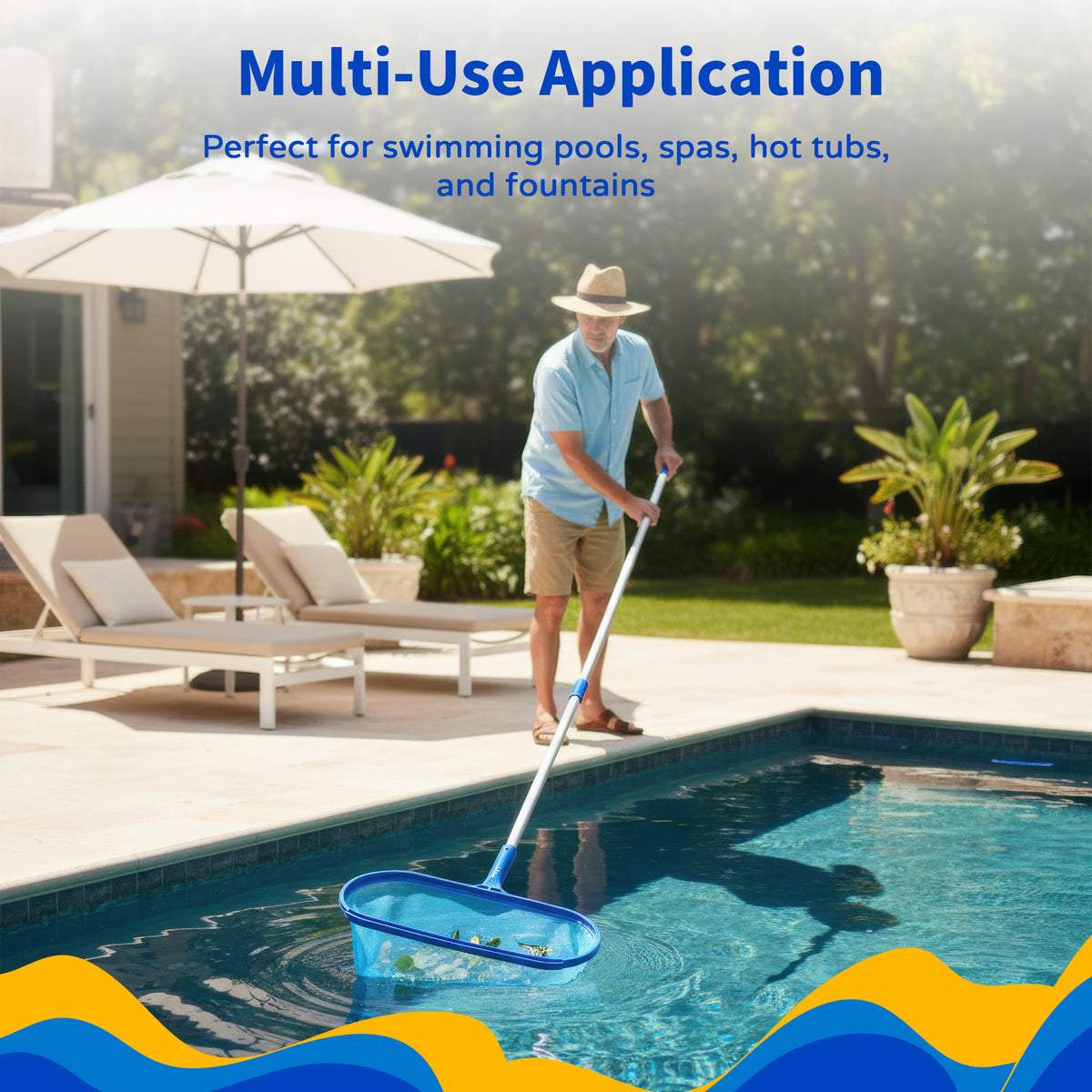 Pool Rake with Fine-Mesh Net for Cleaning Swimming Pools, feature detail (image 7)