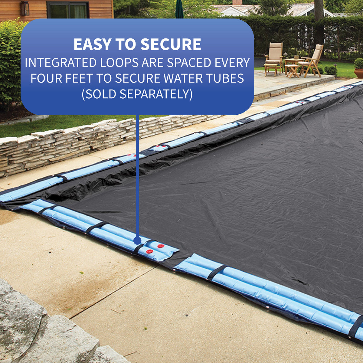 Arctic Armor 10-Year 20' x 44' In-Ground Solid Winter Pool Cover, Gray, 5' Overlap, feature detail (image 5)