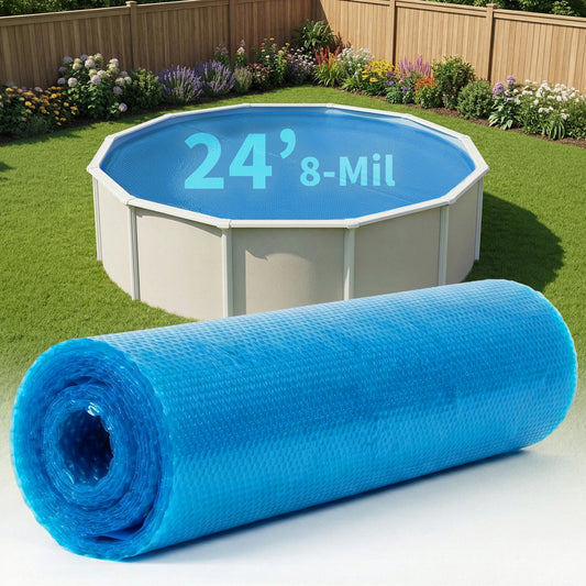 Blue Wave 24' Round 8 Mil Blue Solar Cover for Above Ground Pools, NS120