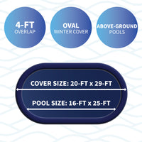 25' x 16' Oval Arctic Armor 12-Year Solid Winter Cover for Above Ground Pools, feature detail (image 2)