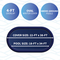 34' x 18' Oval Arctic Armor 12-Year Solid Winter Cover for Above Ground Pools, feature detail (image 2)