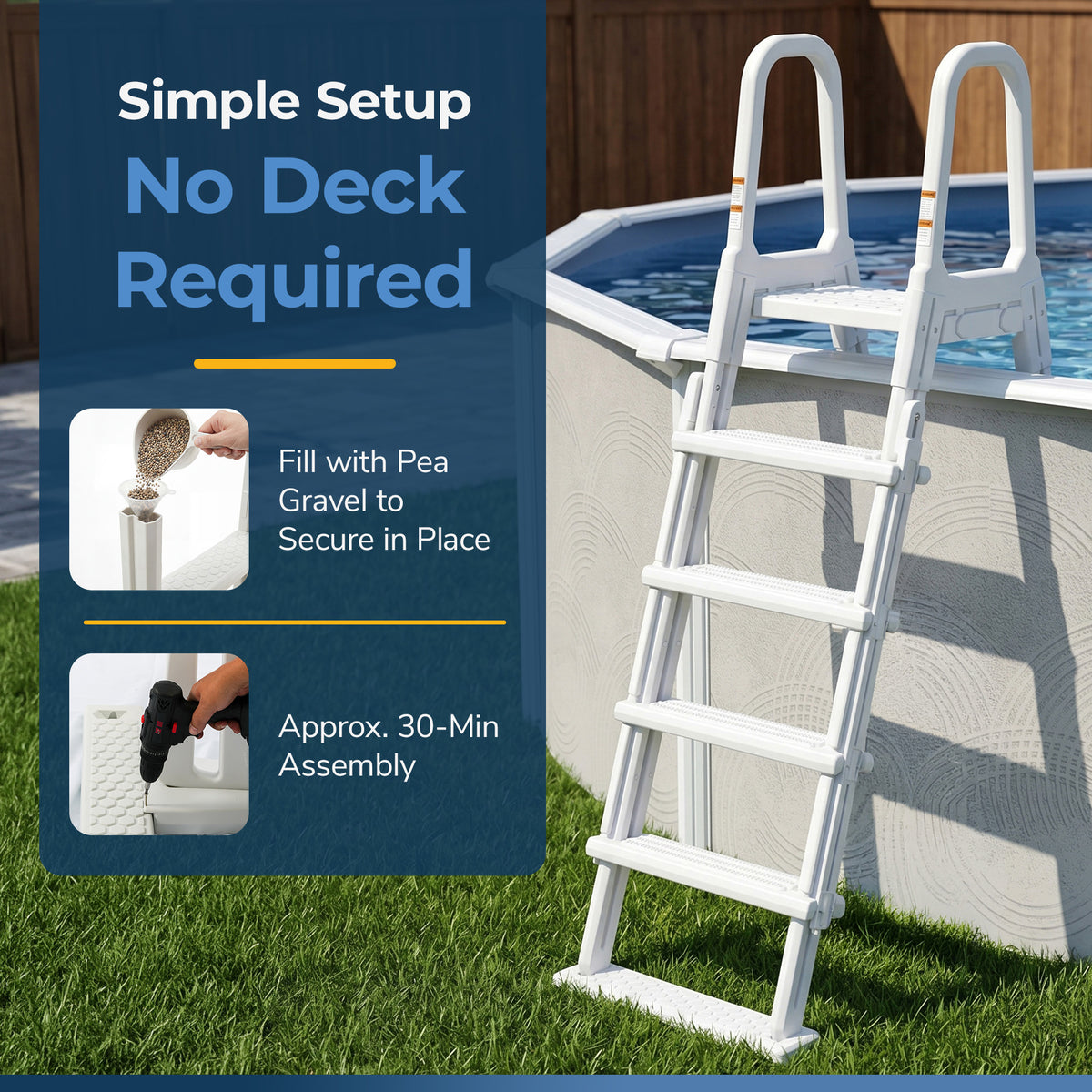 A-Frame Flip Up Ladder for Above Ground Pools, feature detail (image 5)