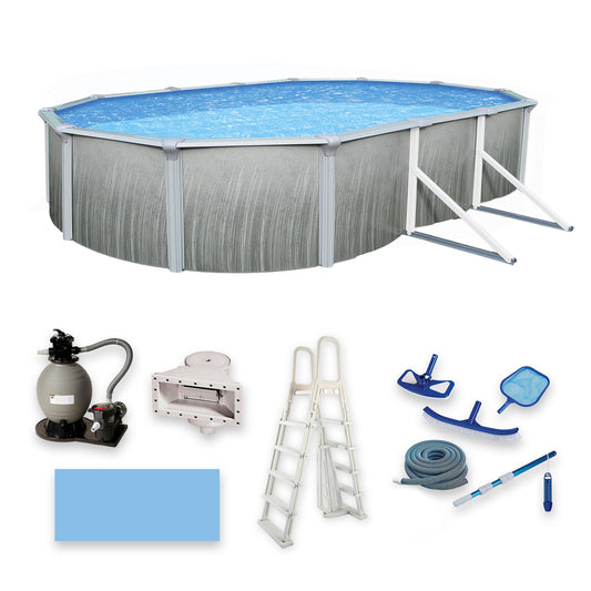 24' x 12' Oval Above-Ground Pool Package with 52" Steel Wall | Martinique | 20-Year Warranty