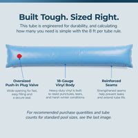 Blue Wave 8' Single Chamber Water Tube, Blue for In Ground Winter Covers, feature detail (image 4)