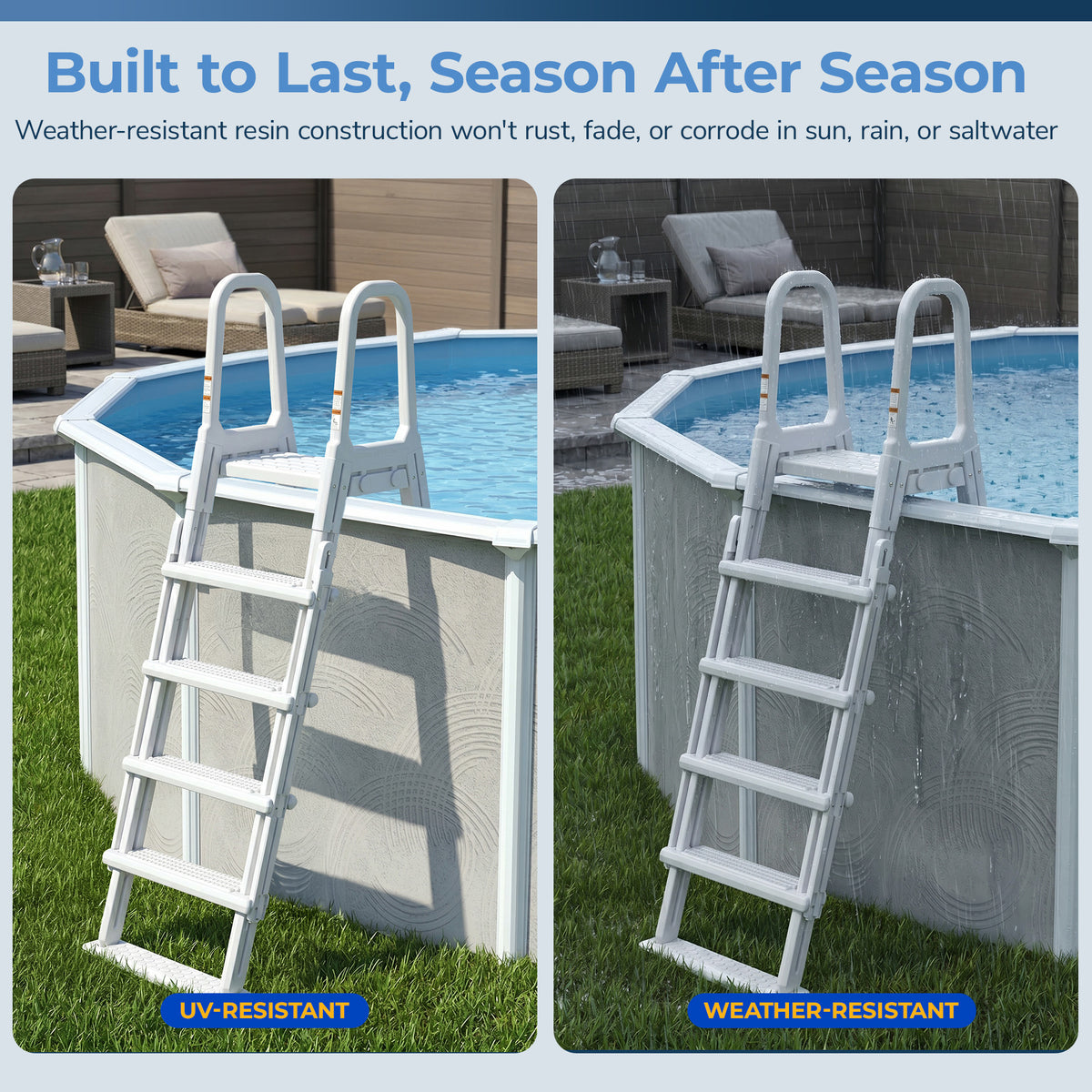A-Frame Flip Up Ladder for Above Ground Pools, feature detail (image 7)