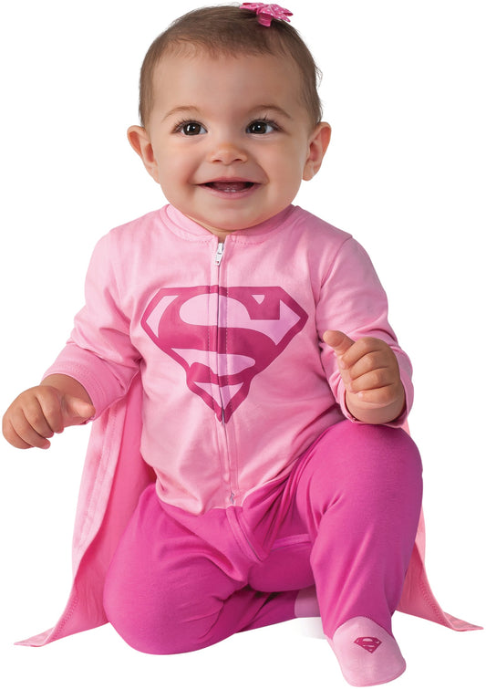 DC Comics Pink Baby Girl Supergirl Superhero Costume Romper