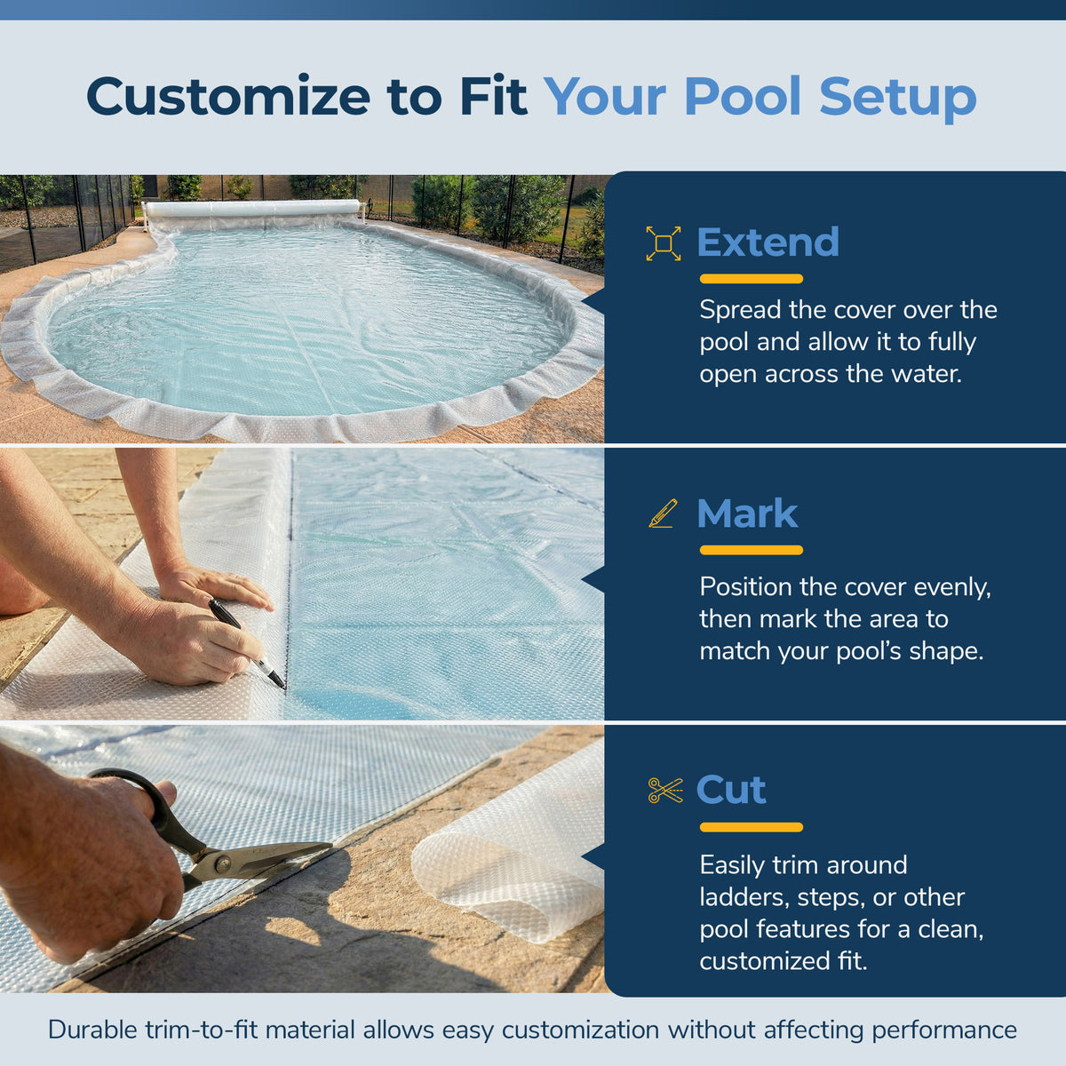 Blue Wave 20' x 44' Rectangle 14 Mil Clear Solar Cover for In-Ground Pools, feature detail (image 5)