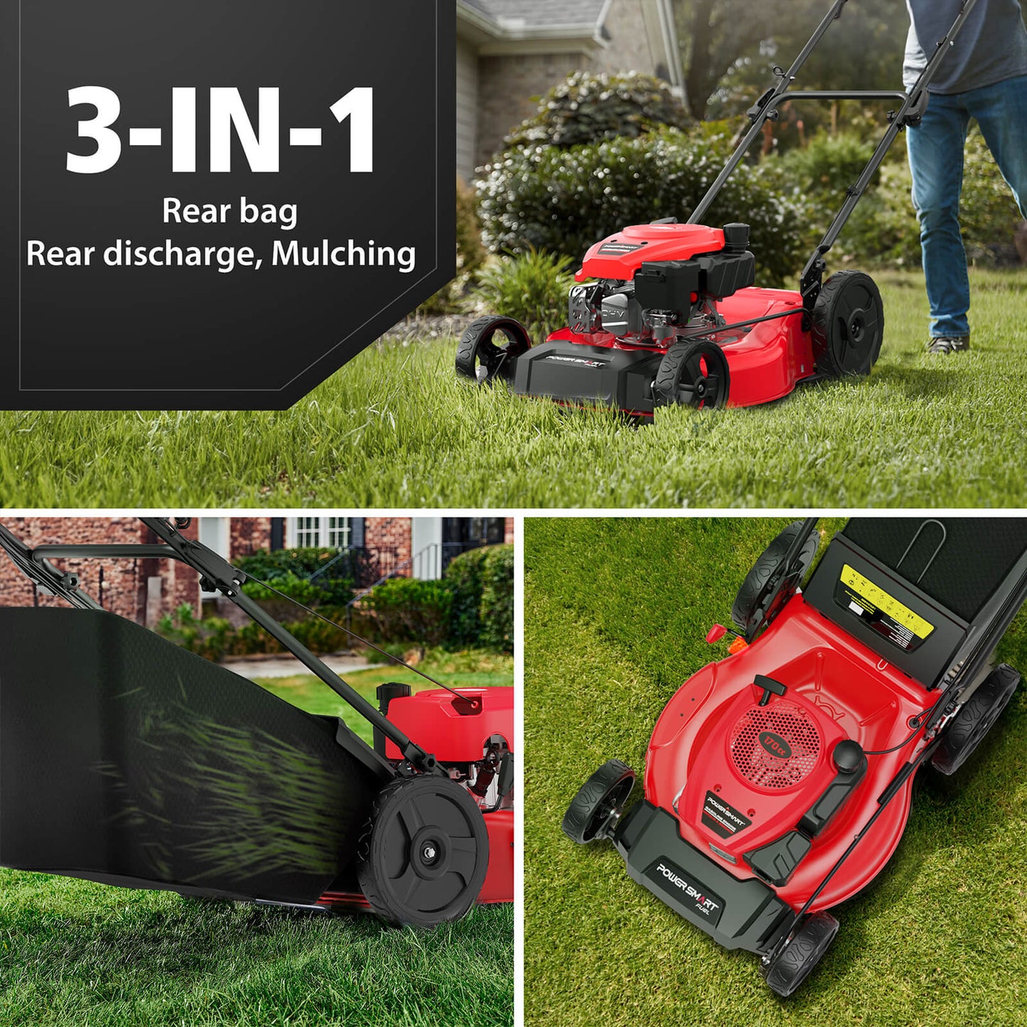 21 " 170cc Gas Self-Propelled Lawn Mower V8721S